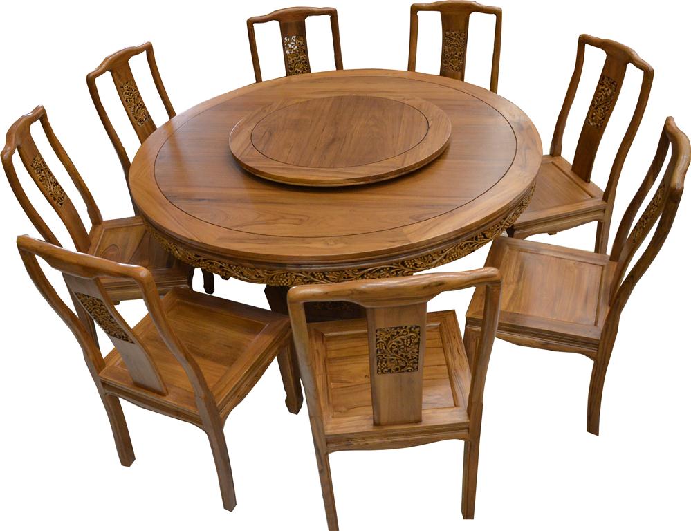 ชุดโต๊ะรับประทานอาหารไม้สัก 8 ที่นั่ง
